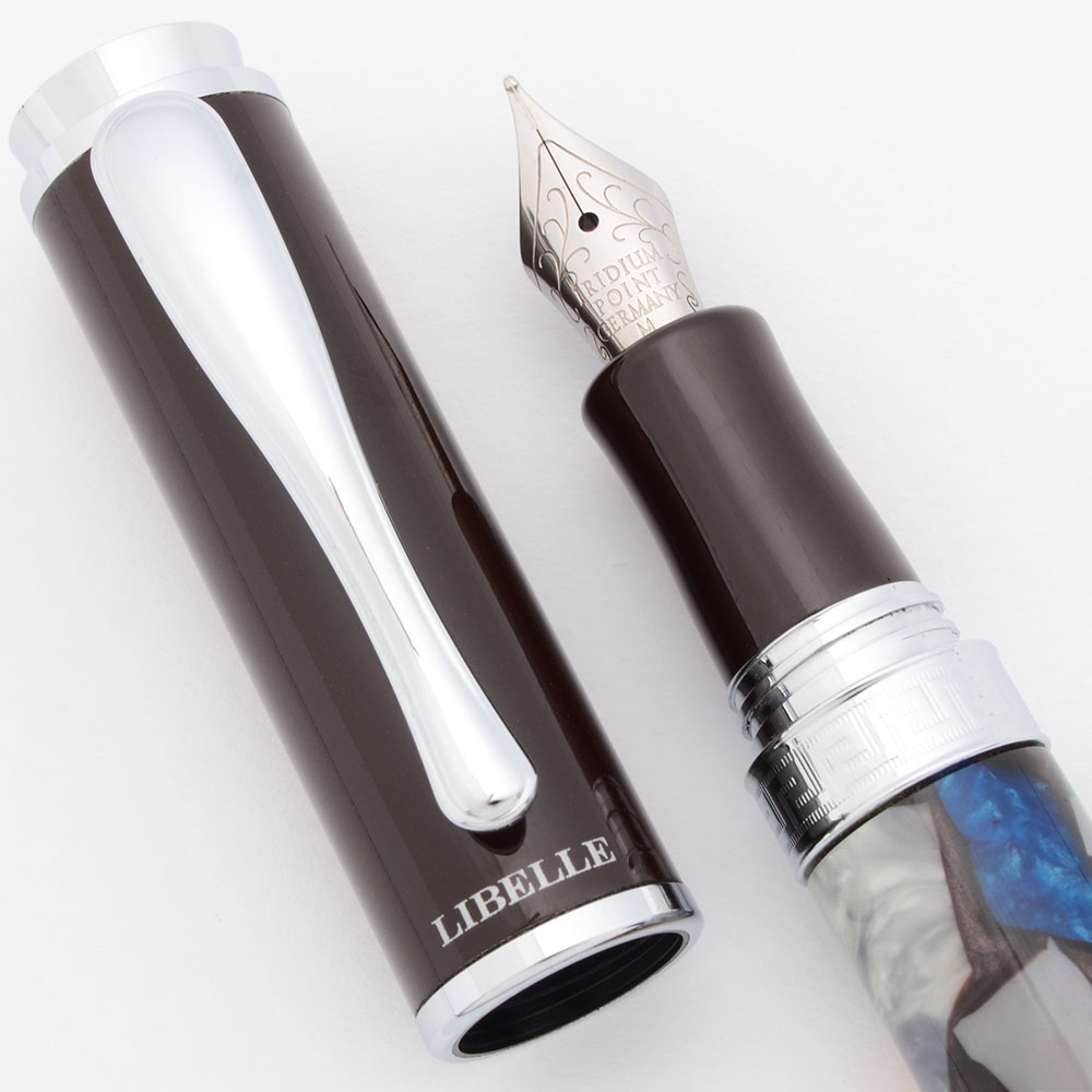 Libelle Nature Fountain Pen (2000s) - Mosaic Platinum, C/C, Medium